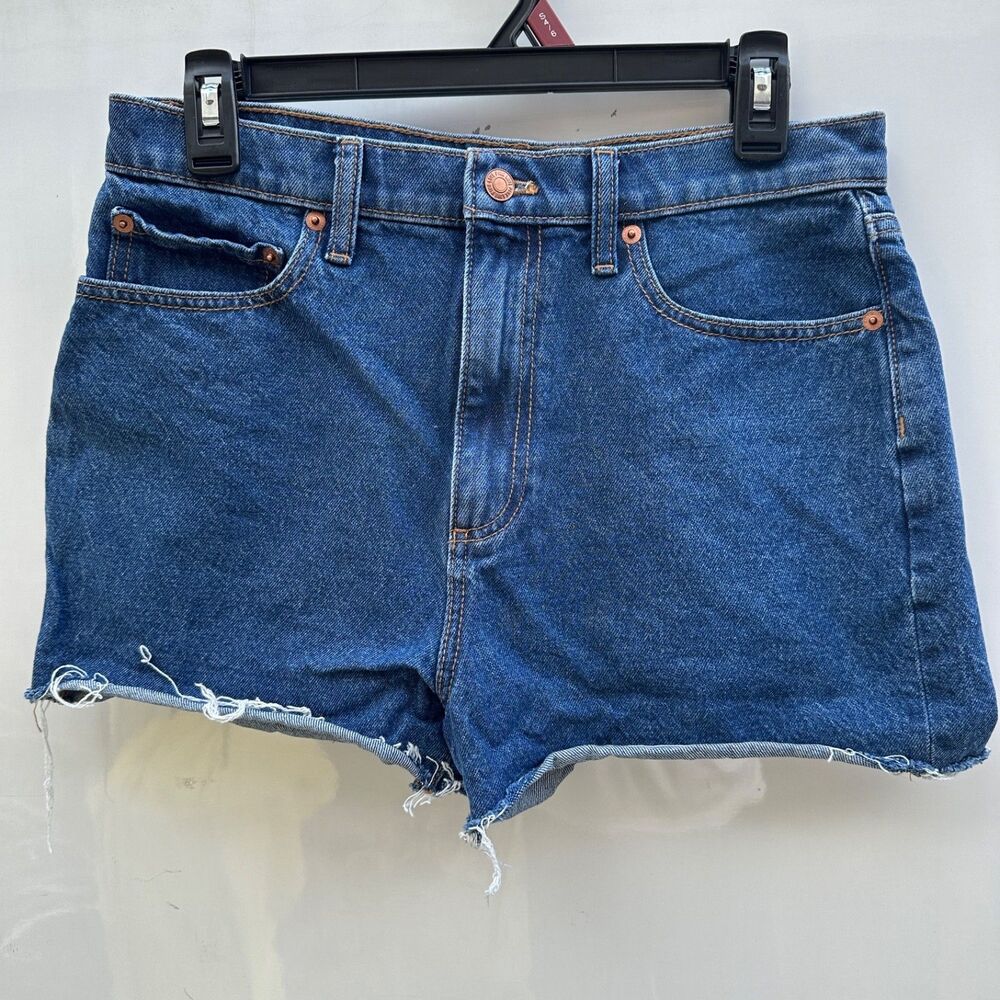 PINK Victorias Secret High Waisted Denim Shorts Womens 29 Medium Wash Cutoff